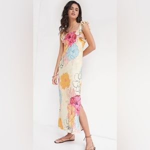 NWT Anthropology Ruffled Floral Maxi Dress Conditions Apply